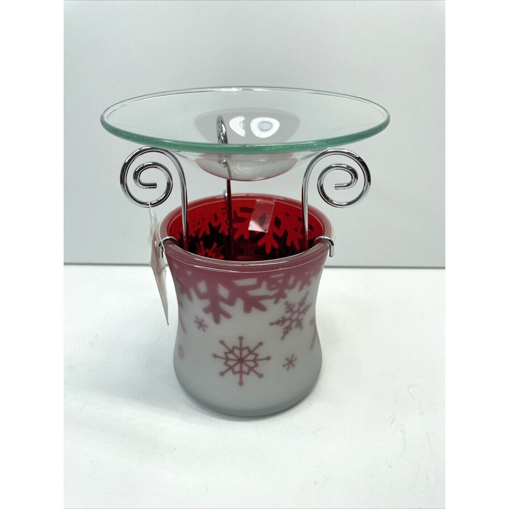 Yankee Candle Snowflake Tart Warmer Tea Light Red and White